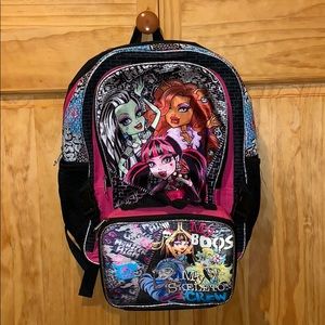 Monster High Backpack with clip on lunch box